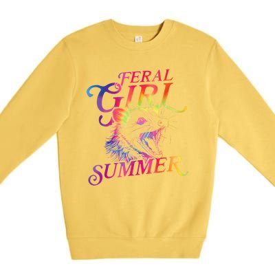 Feral Girl Summer Funny Premium Crewneck Sweatshirt