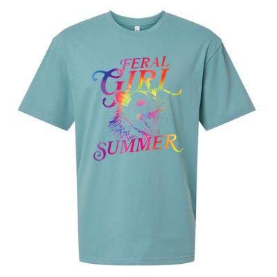 Feral Girl Summer Funny Sueded Cloud Jersey T-Shirt