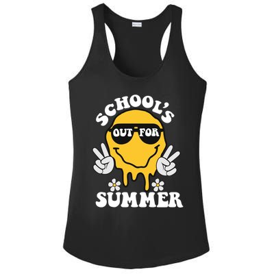 Funny Groovy Schools Out For Summer Graduation Teacher Ladies PosiCharge Competitor Racerback Tank