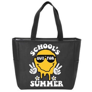 Funny Groovy Schools Out For Summer Graduation Teacher Zip Tote Bag