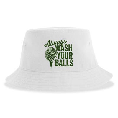 Funny Golf Shirt Always Wash Your Balls Golfing Fathers Day Sustainable Bucket Hat