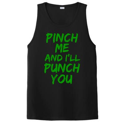 Funny Green St. Patrick's Day Pinch Me And I'll Punch You PosiCharge Competitor Tank