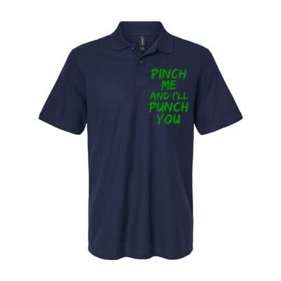 Funny Green St. Patrick's Day Pinch Me And I'll Punch You Softstyle Adult Sport Polo