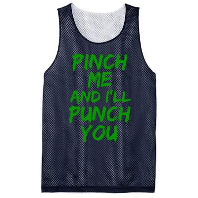 Funny Green St. Patrick's Day Pinch Me And I'll Punch You Mesh Reversible Basketball Jersey Tank