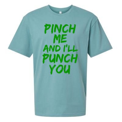 Funny Green St. Patrick's Day Pinch Me And I'll Punch You Sueded Cloud Jersey T-Shirt