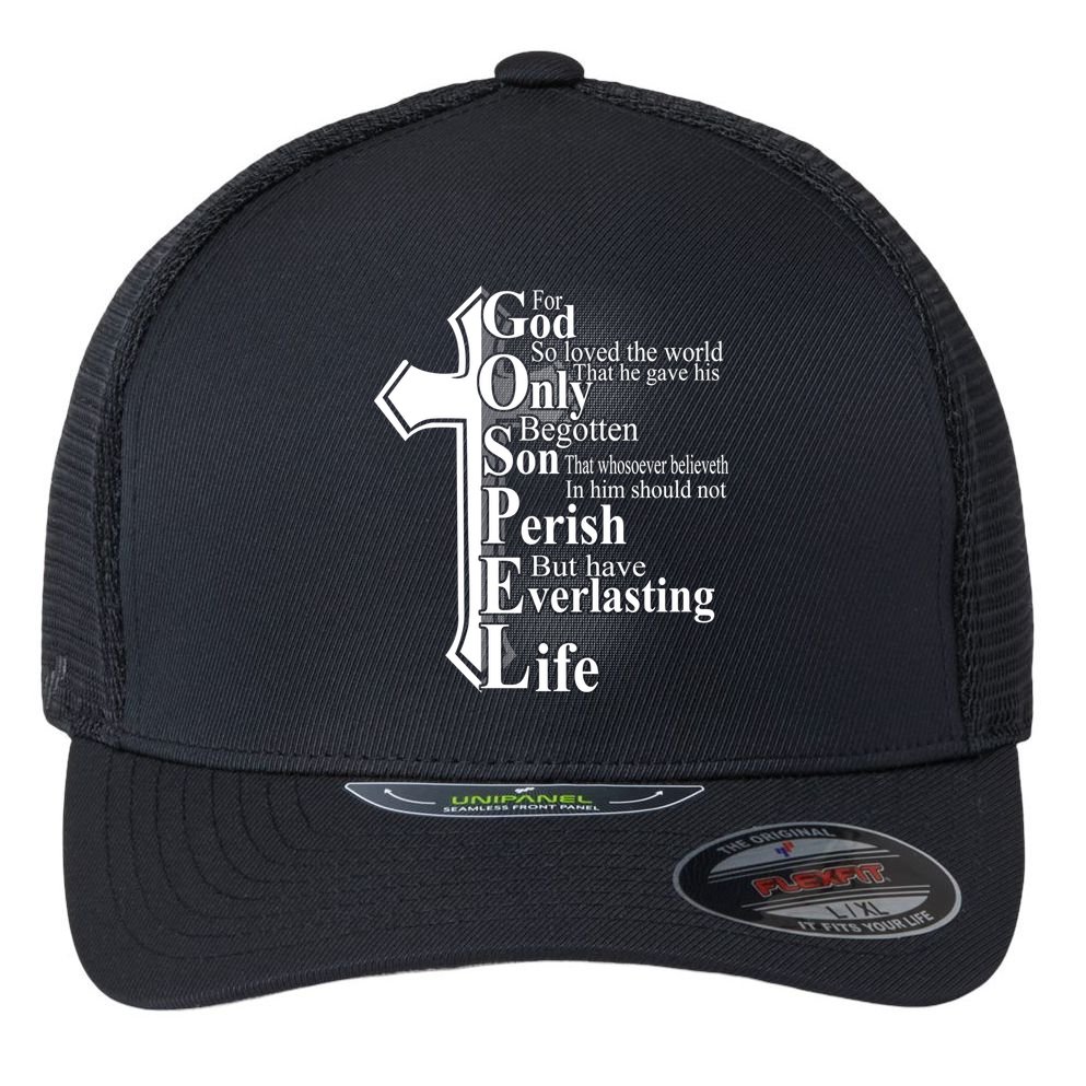 For God So Loved The World That He Gave Flexfit Unipanel Trucker Cap