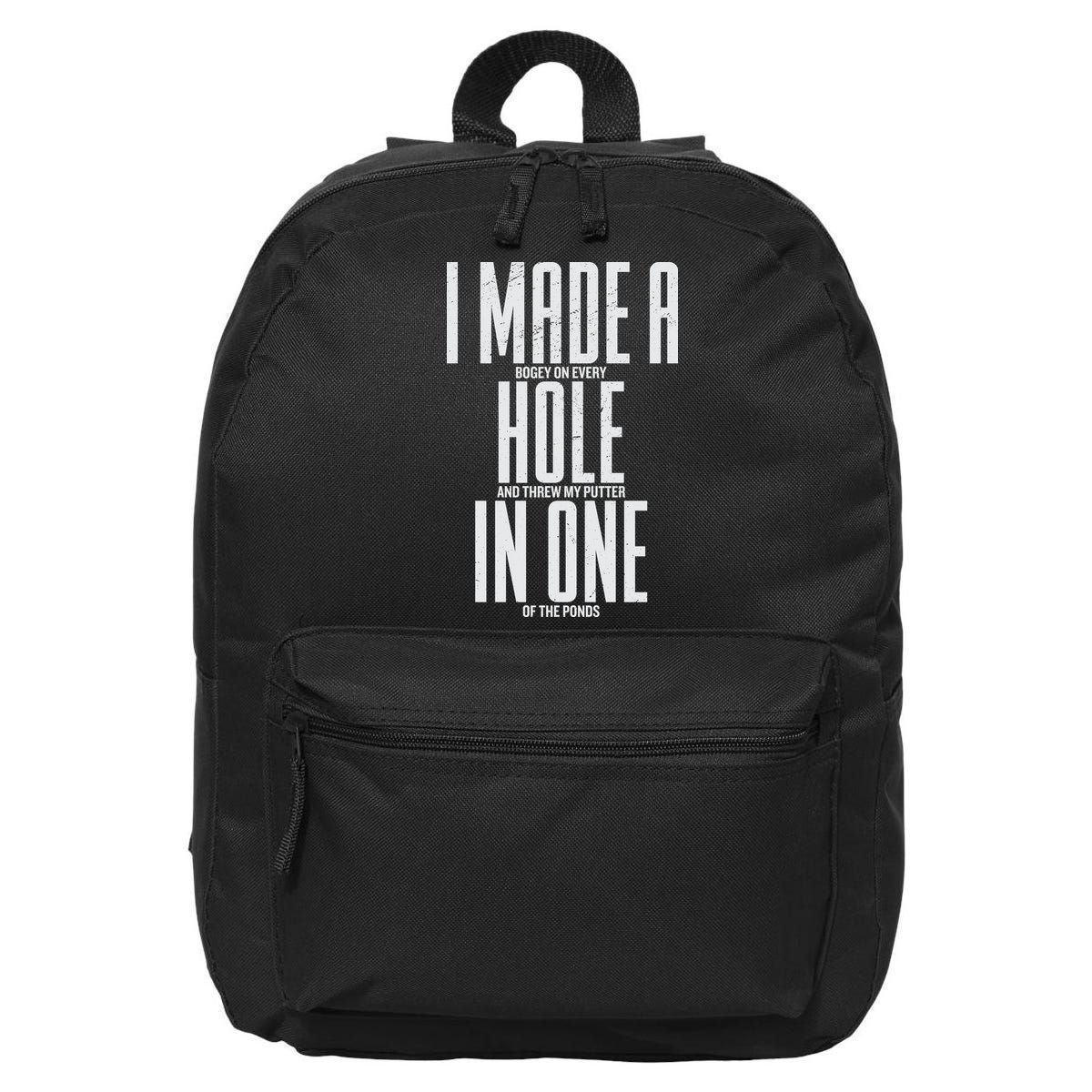 Funny Golf Shirts For Men Women Hole In One Golf 16 in Basic Backpack