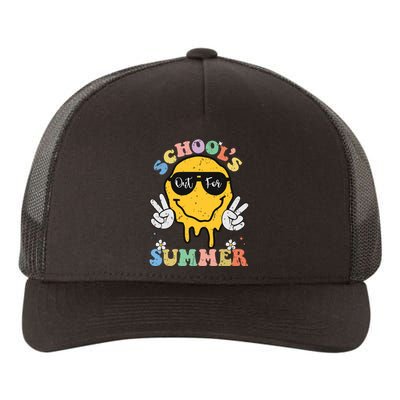 Funny Groovy Schools Out For Summer Graduation Teacher Yupoong Adult 5-Panel Trucker Hat