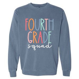 Fourth Grade Squad 4th Teacher Crew Back To School Team Garment-Dyed Sweatshirt