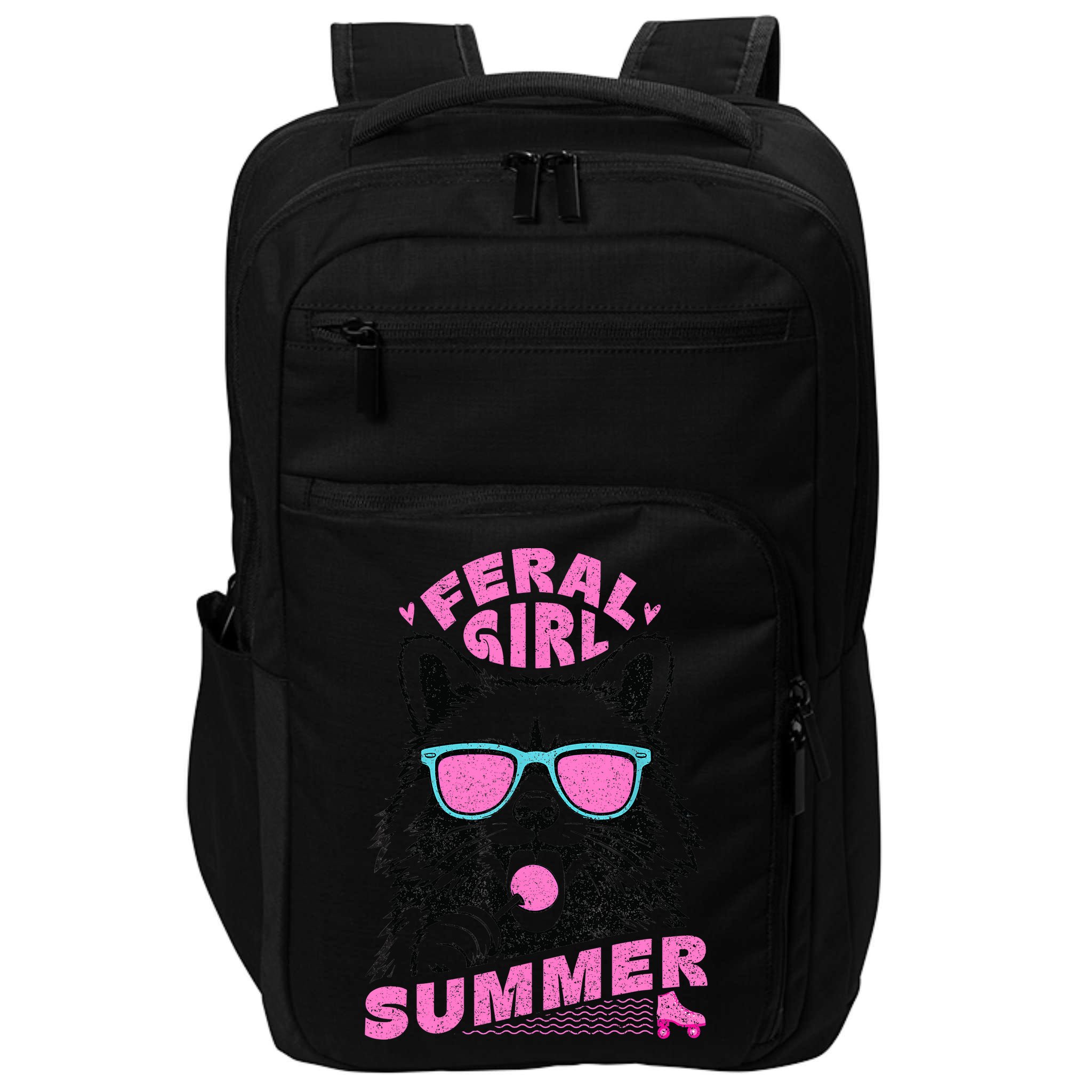 Feral Girl Summer Raccoon Vintage Impact Tech Backpack