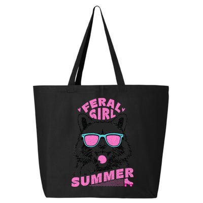 Feral Girl Summer Raccoon Vintage 25L Jumbo Tote