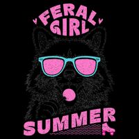 Feral Girl Summer Raccoon Vintage Toddler Hoodie