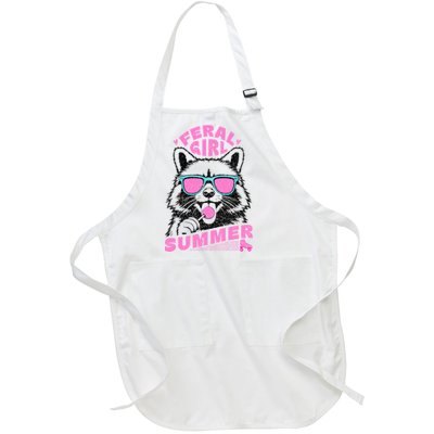 Feral Girl Summer Raccoon Vintage Full-Length Apron With Pockets