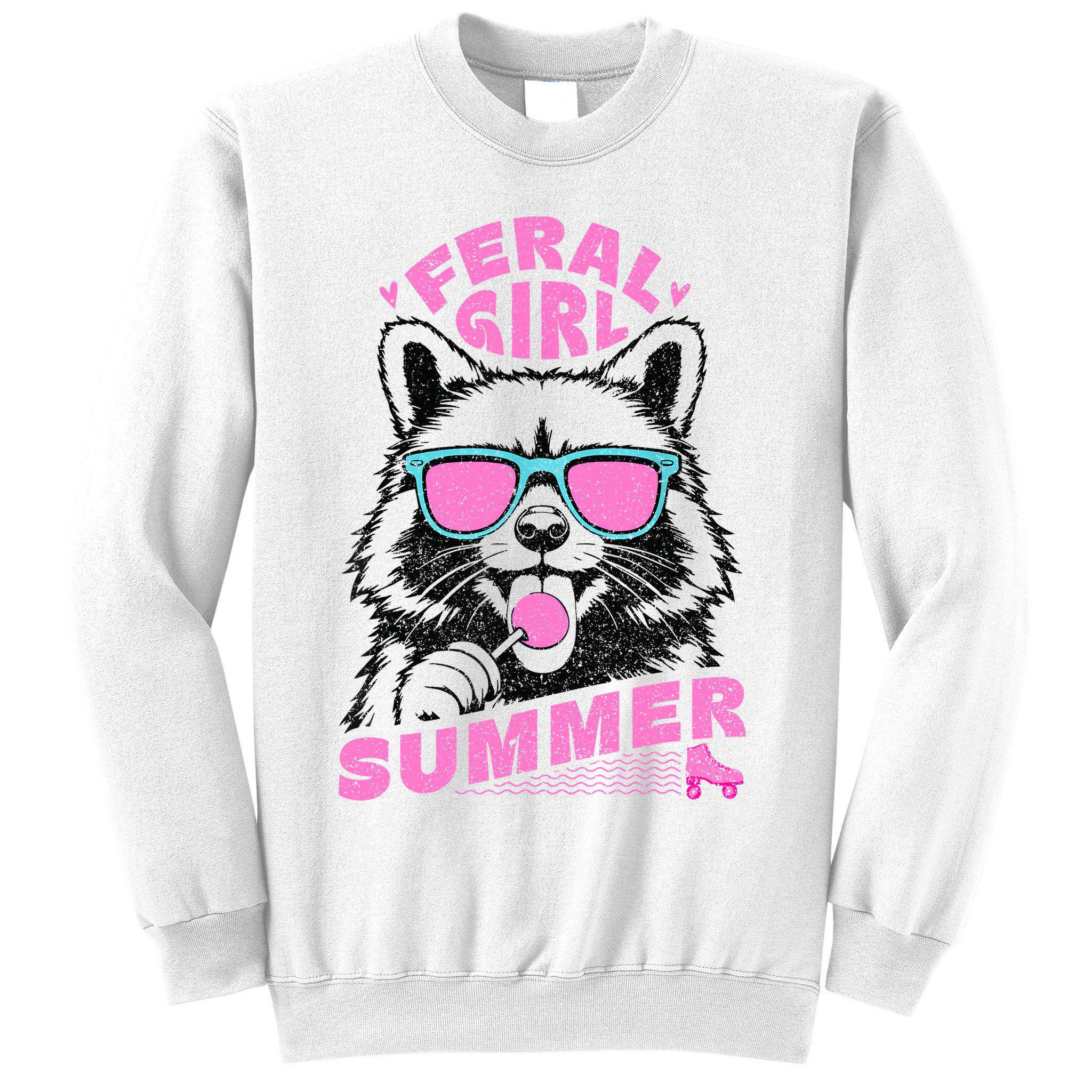Feral Girl Summer Raccoon Vintage Sweatshirt