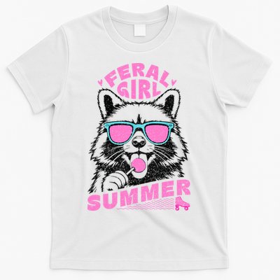 Feral Girl Summer Raccoon Vintage T-Shirt