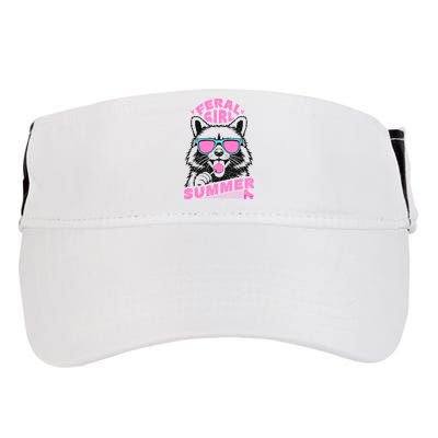 Feral Girl Summer Raccoon Vintage Adult Drive Performance Visor