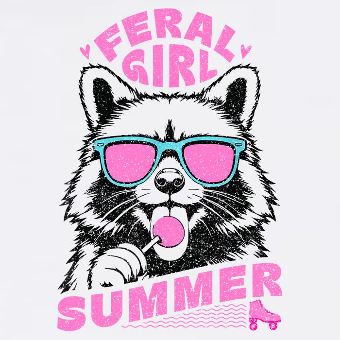 Feral Girl Summer Raccoon Vintage Bucket Hat