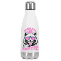 Feral Girl Summer Raccoon Vintage Stainless Steel Insulated Water Bottle