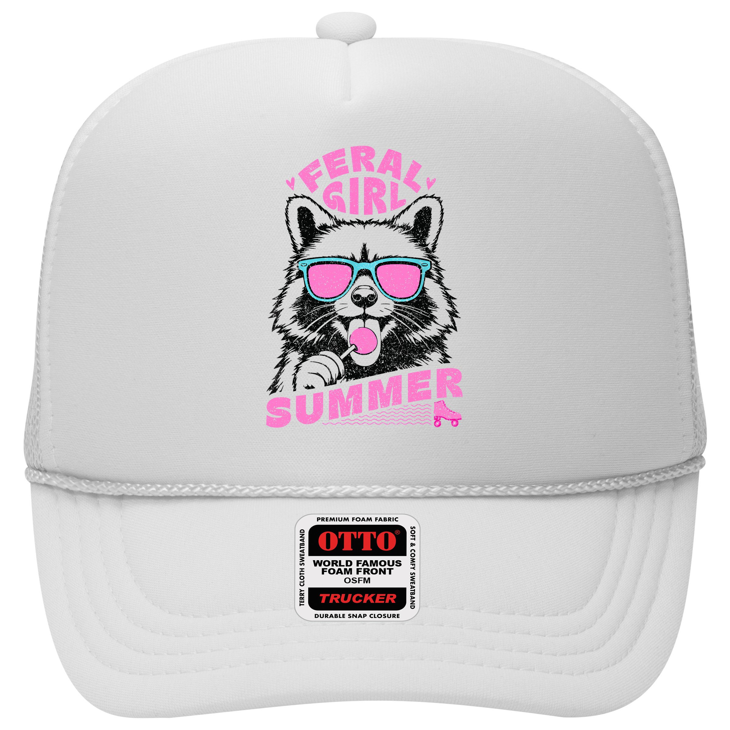 Feral Girl Summer Raccoon Vintage Hat