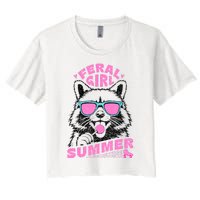 Feral Girl Summer Raccoon Vintage Women's Crop Top Tee