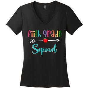 Fifth Grade School Squad Teacher Back To School 5th Grade Women's V-Neck T-Shirt