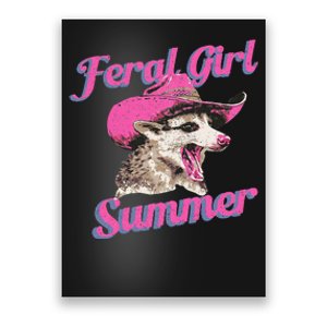 Feral Girl Summer Retro Possum Funny Meme Poster