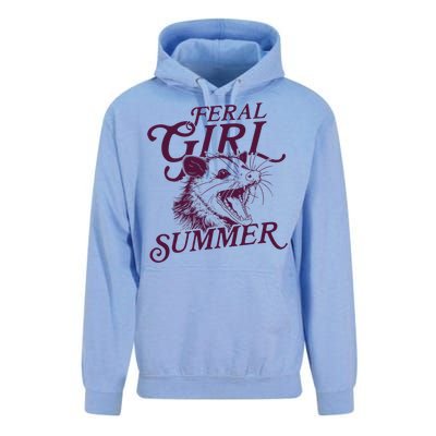 Feral Girl Summer Opossum Vintage Unisex Surf Hoodie