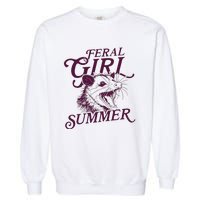 Feral Girl Summer Opossum Vintage Garment-Dyed Sweatshirt