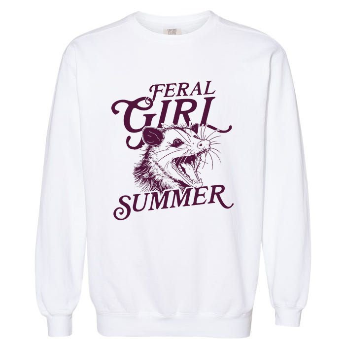 Feral Girl Summer Opossum Vintage Garment-Dyed Sweatshirt