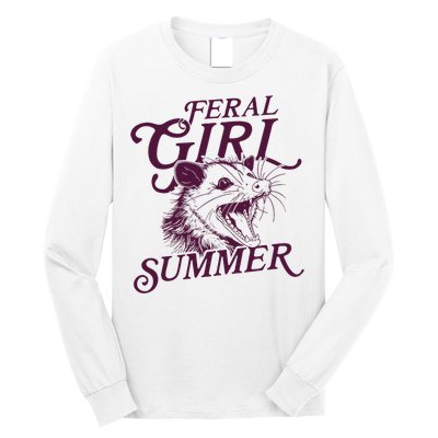 Feral Girl Summer Opossum Vintage Long Sleeve Shirt