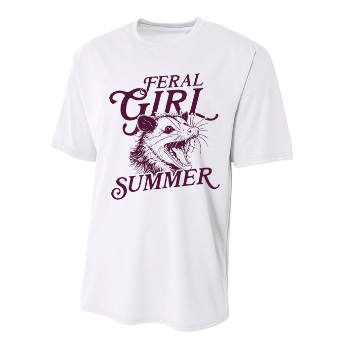 Feral Girl Summer Opossum Vintage Performance Sprint T-Shirt