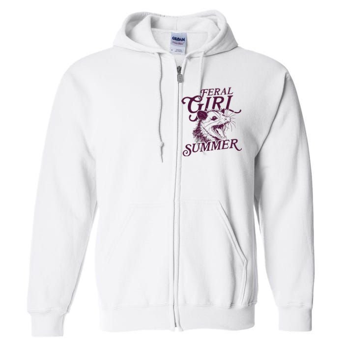 Feral Girl Summer Opossum Vintage Full Zip Hoodie