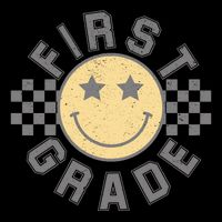 First Grade Star Smile Checker Back To School Retro Impact Tech Backpack