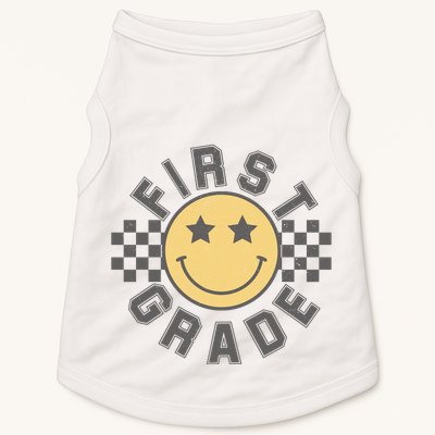 First Grade Star Smile Checker Back To School Retro Doggie Tank