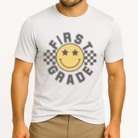 First Grade Star Smile Checker Back To School Retro Cooling Performance Crew T-Shirt