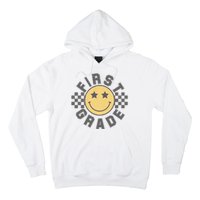 First Grade Star Smile Checker Back To School Retro Hoodie