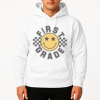First Grade Star Smile Checker Back To School Retro Hoodie