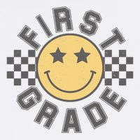 First Grade Star Smile Checker Back To School Retro Hoodie