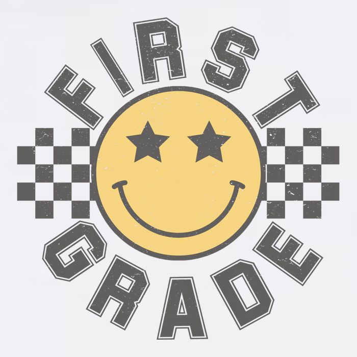 First Grade Star Smile Checker Back To School Retro T-Shirt