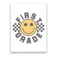 First Grade Star Smile Checker Back To School Retro Poster