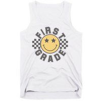 First Grade Star Smile Checker Back To School Retro Tank Top