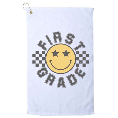 First Grade Star Smile Checker Back To School Retro Golf Towel