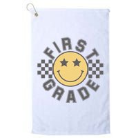 First Grade Star Smile Checker Back To School Retro Golf Towel