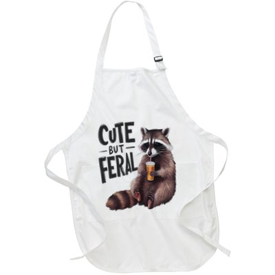 Feral Girl Summer Funny Meme Cute But Feral Raccoon Vacation Apron