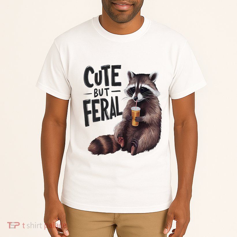 Feral Girl Summer Funny Meme Cute But Feral Raccoon Vacation Tall T-Shirt