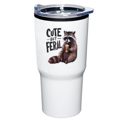 Feral Girl Summer Funny Meme Cute But Feral Raccoon Vacation Tumbler