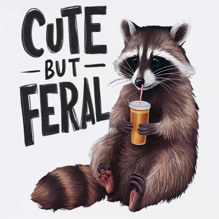 Feral Girl Summer Funny Meme Cute But Feral Raccoon Vacation Visor