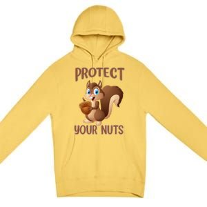 Food Gift Squirrel Protect Your Nuts Squirrel Premium Pullover Hoodie