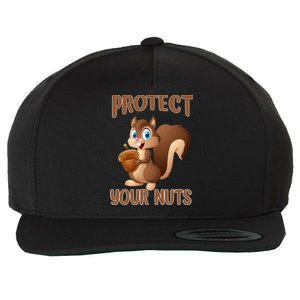 Food Gift Squirrel Protect Your Nuts Squirrel Wool Snapback Cap