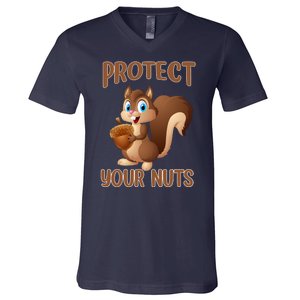 Food Gift Squirrel Protect Your Nuts Squirrel V-Neck T-Shirt